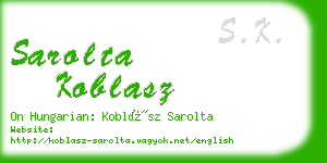 sarolta koblasz business card